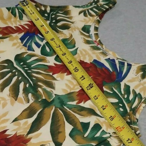 Hilo Hattie Hawaiian Red Ginger Faux Wrap Dress - Picture 7 of 12